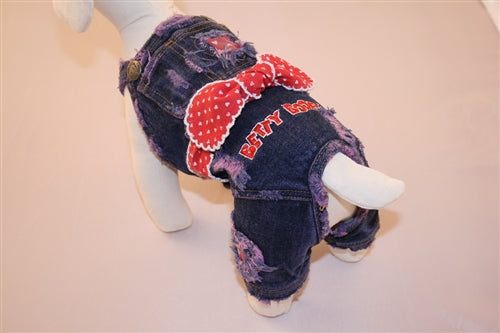 Distressed Denim Jumper - Betty Boop Dog Clothes