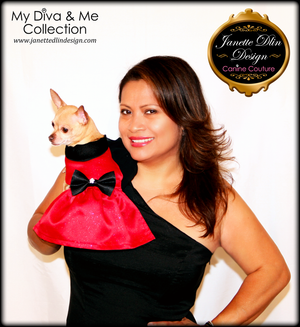 Arabella Red Dog Dress - Janette Dlin Design