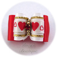 Valentine Wish - White - Adult Dog Bow