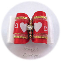 Valentine Wish - Red - Adult Dog Bow