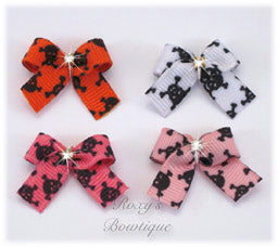 Skull and Crossbones Baby Dog Bow