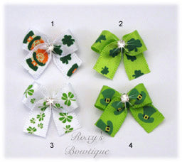 Lucky Shamrocks Dog Bow - Baby Dog Bow