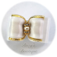 Elegant White Wedding - Adult Dog Bow