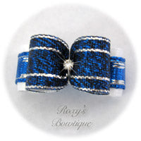 Royal Silver Sparkle - Puppy Dog Bow