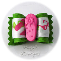 Green with Pink Sandal - Adult Dog Bow