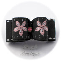 Black Jacquard and Pink Daisy