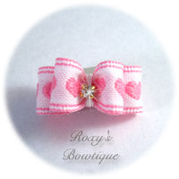 Pink Valentine Hearts - Tiny Dog Bows