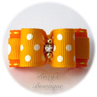 Swiss Dots Gold and Torrid Orange