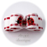 Tiny Ladybug Dog Bow - Tiny Dog Bow