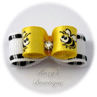 Tiny Bumblebee Dog Bow - Tiny Dog Bow