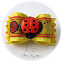 Lemon and Ladybugs Dog Bow - Adult Dog Bow