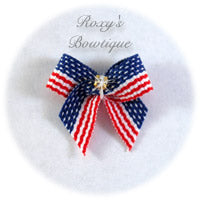 Patriotic Flag Baby Dog Bow