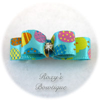 Turquoise and Tiny Easter Eggs - Tiny Dog Bow