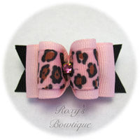 Pink Cheetah - Adult Dog Bow