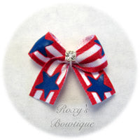 Patriotic Baby Dog Bow - Baby Dog Bow