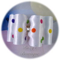 Birthday Dots - Adult Dog Bow