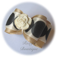 Oatmeal Cream Rose - Adult Dog Bow