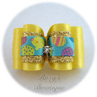Lemon and Easter Eggs - Adult Dog Bow