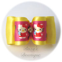 Hello Kitty Dog Bow - Yellow - Adult Dog Bow