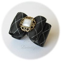 Elegant Black Bow - Adult Dog Bow