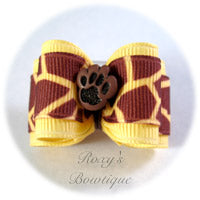 Giraffe Safari Adult Dog Bow