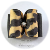 Jungle Leopard Adult Dog Bow