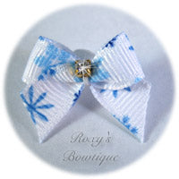 Baby Snowflakes Dog Bow - Baby Dog Bow