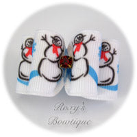 Snowman - Adult Dog Bow