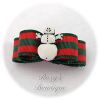 Snowman - Tiny Dog Bow