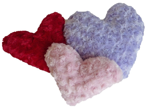 Plush Minky Heart Dog Toy w/Squeaker