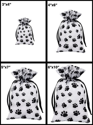 Organza Paw Print Bags