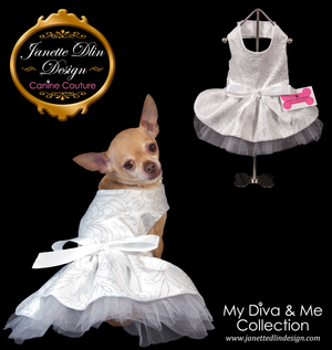 Sparkling White Princess Dress - Janette Dlin Design - Dog Dress