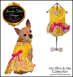 Yellow Dragonfly Dress - Janette Dlin Design - Dog Dress