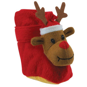 Reindeer Holiday Dog Slippers