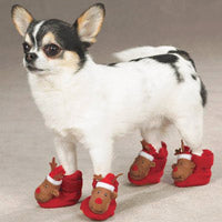 Reindeer Holiday Dog Slippers