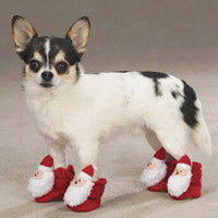 Santa Holiday Dog Slippers