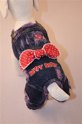 Distressed Denim Jumper - Betty Boop Dog Clothes