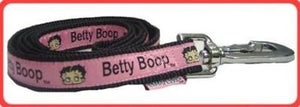 Pink Betty Boop Ribbon on Black Leash - Betty Boop Canine Couture