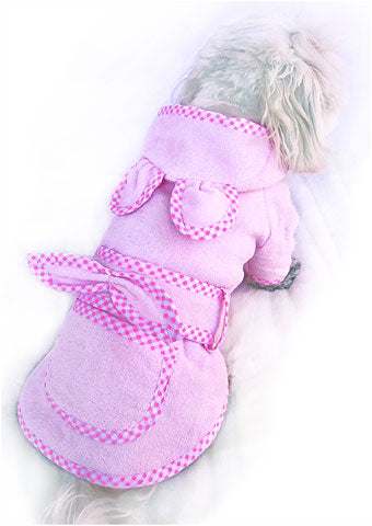 Pink Bunny Dog Bathrobe