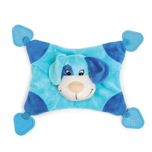 Zanies Puppy Snugglers Teething Blanket Dog Toy Blue
