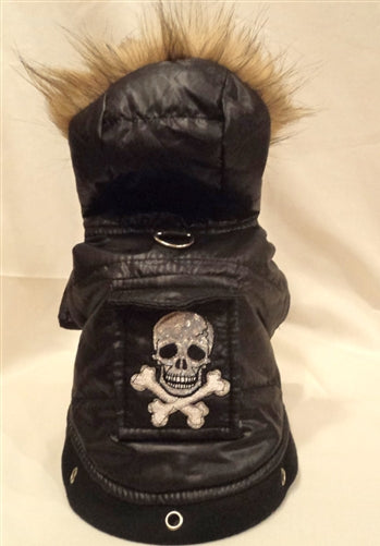 Tough Dog Black Skull Dog Jacket - Platinum Puppy Couture