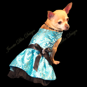Shimmering Turquoise Party Dress - Janette Dlin Design