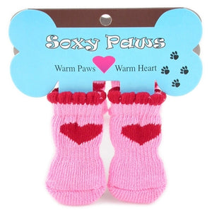 Red Hearts - Pink Soxy Paws - Puppe Love