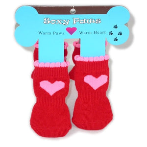 Pink Hearts - Red Soxy Paws - Puppe Love