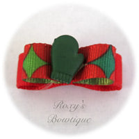 Santa's Glove (Green) - Tiny Dog Bow
