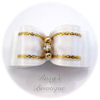 Gold and White - Puppy Dog Bows