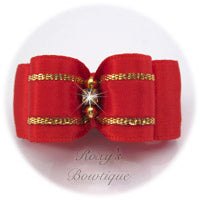 Gold and Red - Puppy Dog Bow