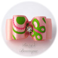 Pink with Butterflies Puppy Dog Bows
