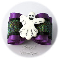 Boo the Ghost - Purple - Adult Dog Bow