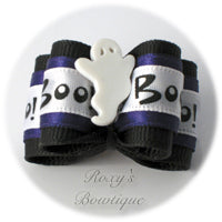 Boo the Ghost - Black - Adult Dog Bow